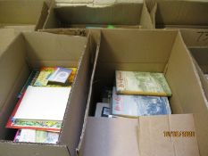 FIVE BOXES OF MIXED BOOKS