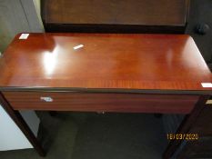 TEAK FRAMED TWO DRAWER SIDE TABLE