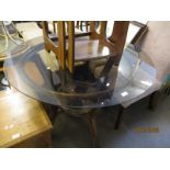 GLASS TOP CIRCULAR BAMBOO CONSERVATORY TABLE