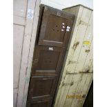 VINTAGE PLYWOOD FOUR SECTION CABINET WITH GRILLED DOORS