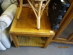OAK SQUARE TOP TWO TIER COFFEE TABLE