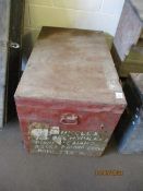 LARGE RED PAINTED TRUNK
