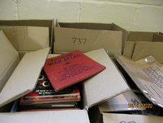 FIVE BOXES OF MIXED BOOKS