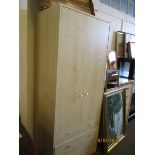 BEECHWOOD FRAMED DOUBLE DOOR WARDROBE WITH THREE FULL WIDTH DRAWERS TO BASE