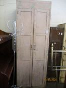 PINK PAINTED FLOOR STANDING DOUBLE DOOR CUPBOARD