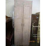 PINK PAINTED FLOOR STANDING DOUBLE DOOR CUPBOARD