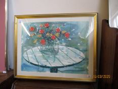 A FRAMED WATERCOLOUR