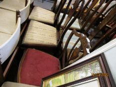 EDWARDIAN MAHOGANY AND INLAID SHIELD BACK BEDROOM CHAIR