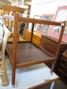 OAK FRAMED TWO TIER TEA TROLLEY