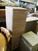 PAIR OF BEECHWOOD FRAMED THREE DRAWER CHESTS