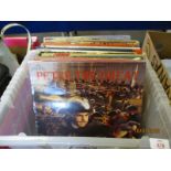 BOX OF VINYL RECORDS