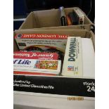 TWO BOXES OF MIXED GAMES, JIGSAW PUZZLES ETC