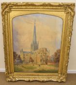 George De Paris (1829-1911), Norwich Cathedral, watercolour, 100 x 78cm