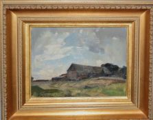 AR Sir John Alfred Arnesby Brown, RA, (1866-1953), 'Barn at Thorpe, Near Haddiscoe, Norfolk', oil on