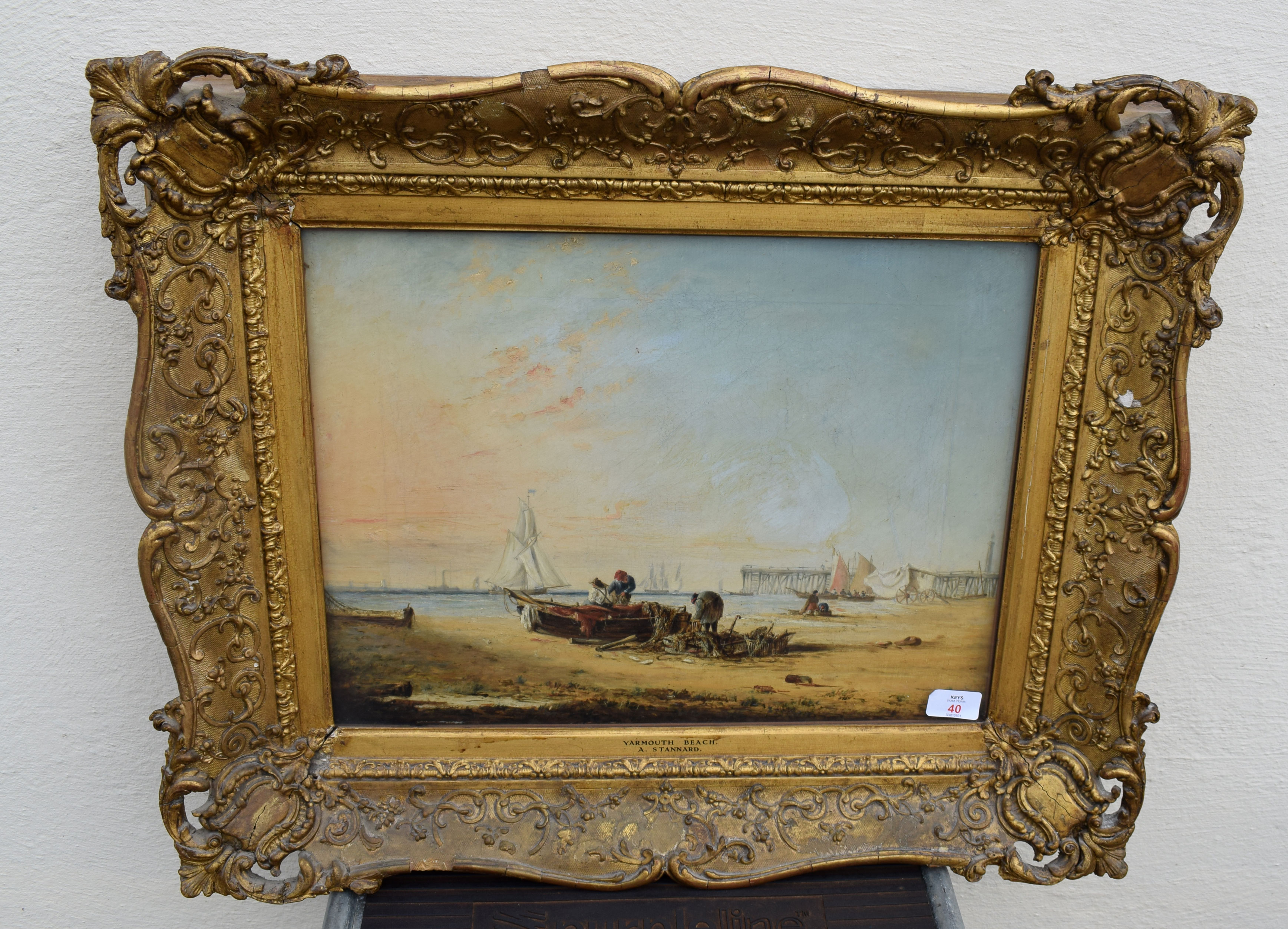 Alfred George Stannard (1828-1885), 'Yarmouth Beach', oil on canvas, 35 x 46cm - Image 2 of 6