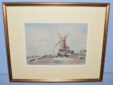 AR Arthur Edward Davies RBA, RCA, (1893-1988), 'Cley Mill', pen,ink and watercolour, signed lower