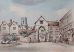 AR Arthur Edward Davies RBA, RCA, (1893-1988), 'Erpingham Gate, Norwich', watercolour, signed