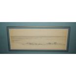 Henry Bright (1810-1873), 'Blakeney', pencil drawing, 13 x 34cm, mounted but unframed