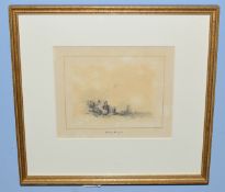 Henry Bright (1810-1873), Coastal Scenes, pair of pencil drawings, one signed and dated '87 lower