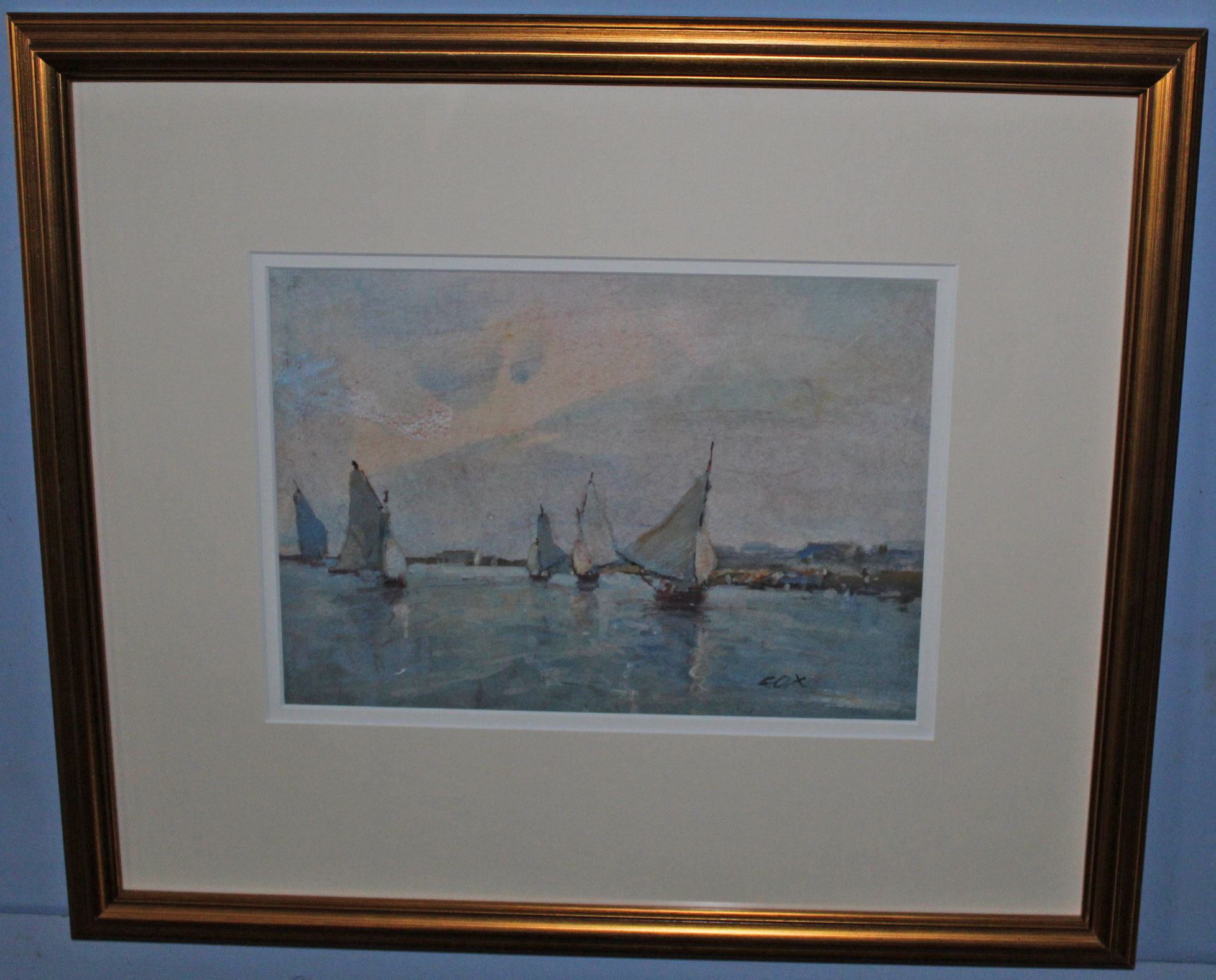 AR Jack Cox (1914-2007), Boats, watercolour, signed lower right, 19 x26cm