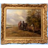 Thomas Smythe (1825-1906), Ploughing Scene, oil on canvas, signed lower left, 29 x 39cm