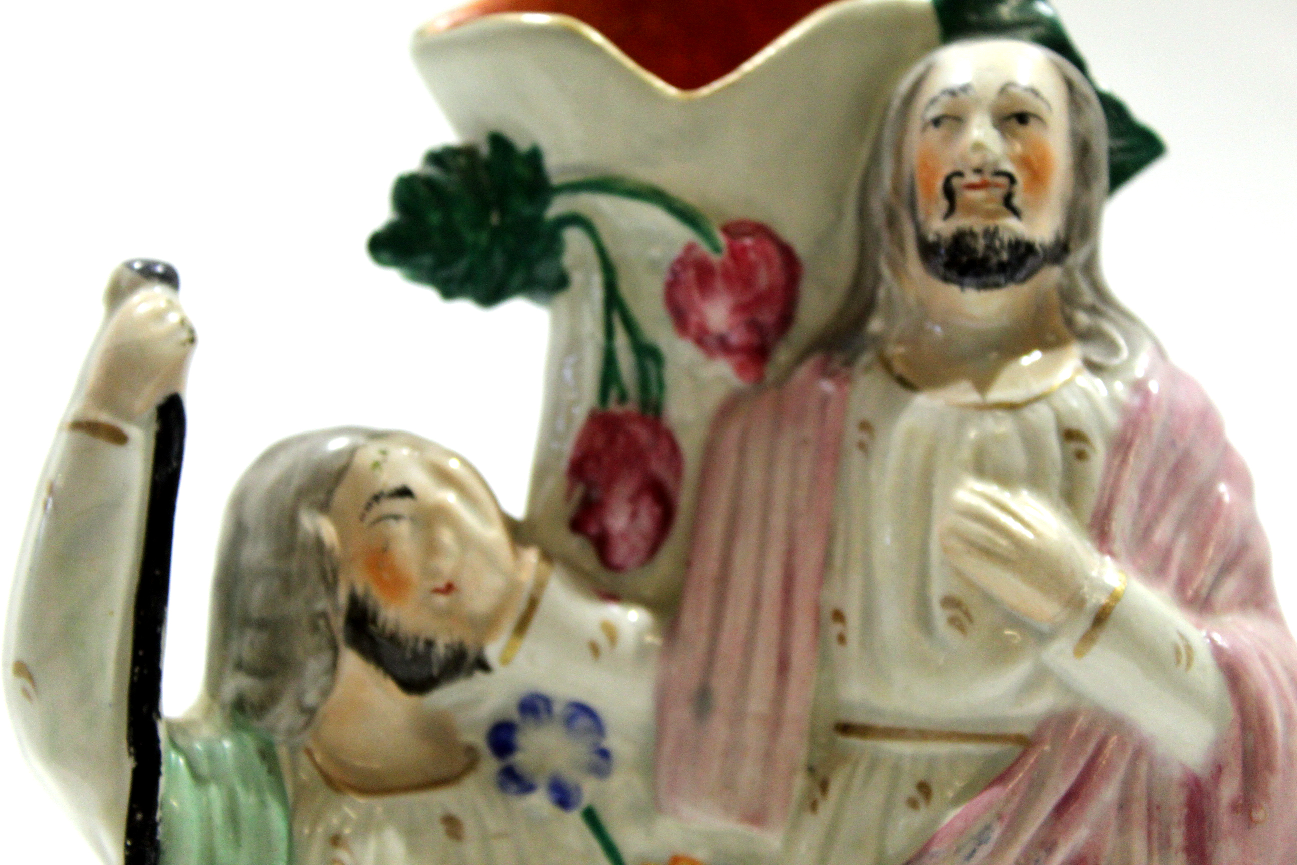 Group of two Staffordshire figures of cavaliers together with a further Staffordshire religious - Image 7 of 9