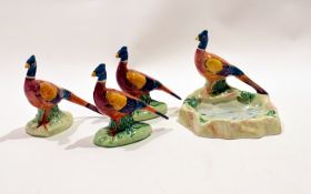 Beswick ashtray modelled as a pheasant and three further Beswick models of pheasants (4)