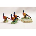 Beswick ashtray modelled as a pheasant and three further Beswick models of pheasants (4)