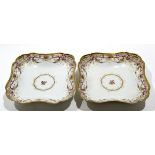 Pair of late 18th century Continental porcelain dishes, probably Weesp, with floral designs within a