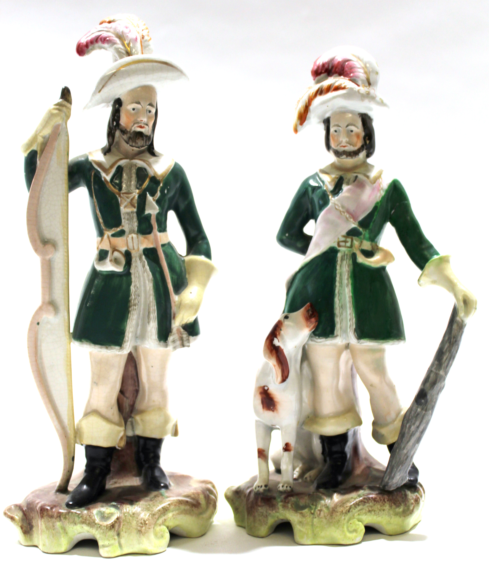 Group of two Staffordshire figures of cavaliers together with a further Staffordshire religious - Image 4 of 9