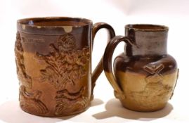 Early 19th century stoneware mug with typical relief designs impressed Townshend, Yarmouth, together