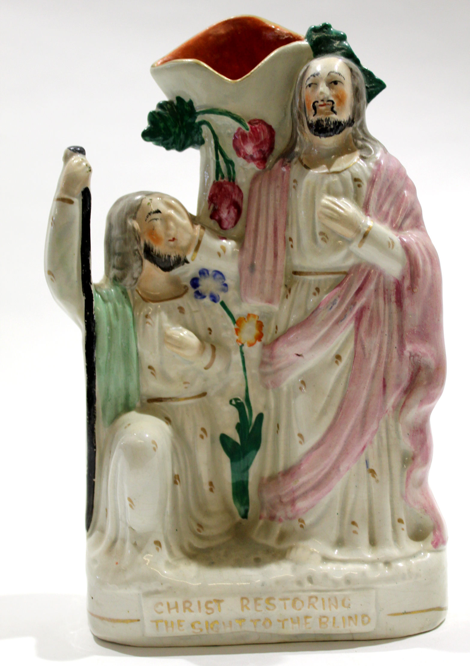 Group of two Staffordshire figures of cavaliers together with a further Staffordshire religious - Image 5 of 9