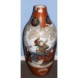 Very exceptionally large Japanese Satsuma vase of exhibition quality, decorated to the front with