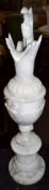 Modern alabaster ewer (former table lamp), 60cm high