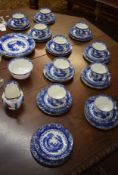 Early 20th century Royal Doulton part coffee set decorated in underglaze blue with the Granby