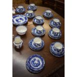 Early 20th century Royal Doulton part coffee set decorated in underglaze blue with the Granby