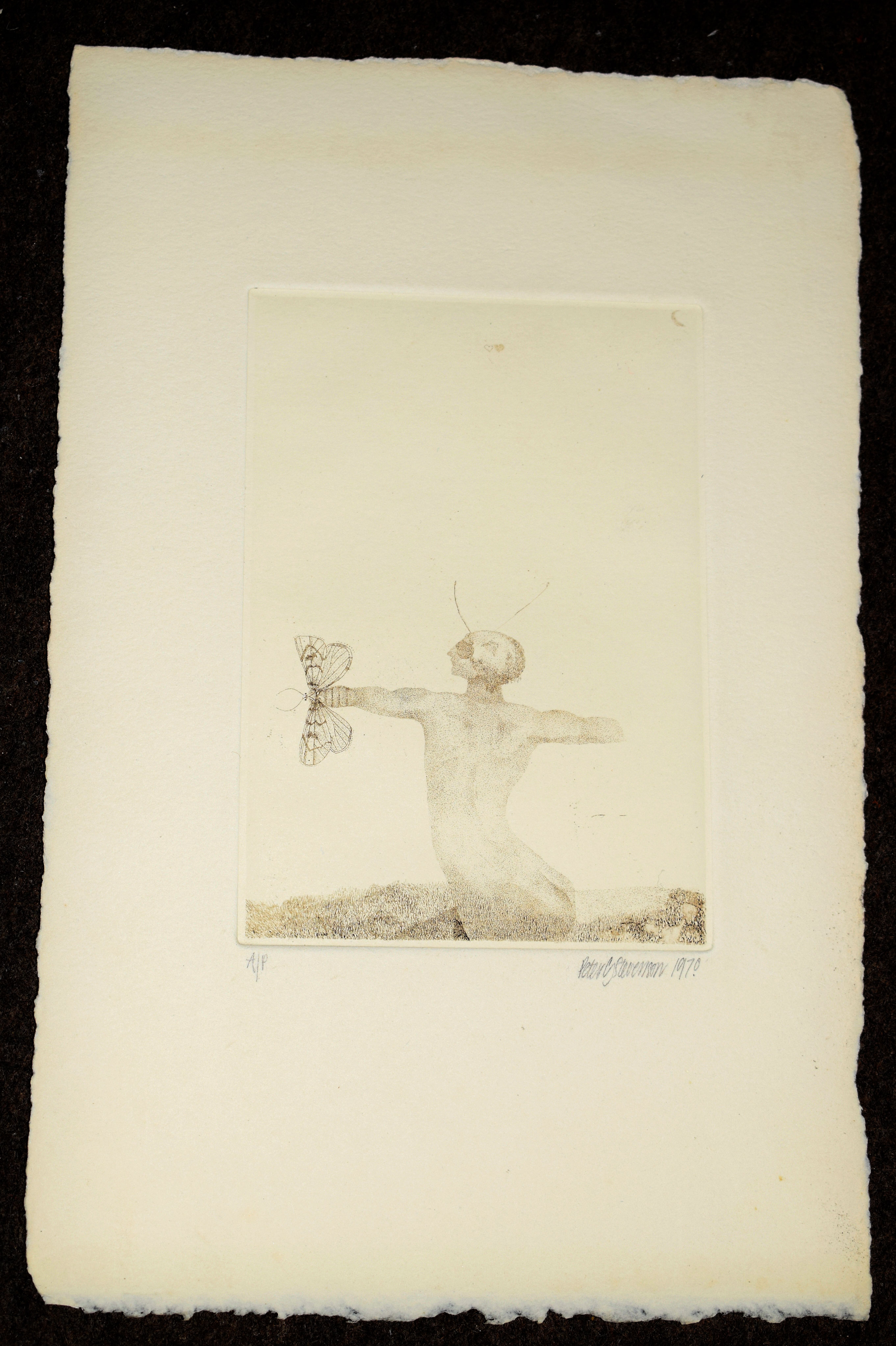 AR Peter Stevenson (20th Century)Fantasy figure, artist proof etching, signed and dated 1970 in