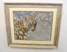 Mark Chester (contemporary)"On the alert - young Siberian tiger"acrylic, signed lower right40 x