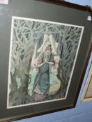 Jenny Press (20th century)"The Witch from Hansel & Gretel" watercolour, signed and dated 78 to