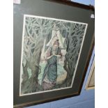 Jenny Press (20th century)"The Witch from Hansel & Gretel" watercolour, signed and dated 78 to