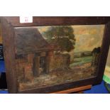 Emily Long (19th Century), Farmstead, oil on panel, 23 x 34cm