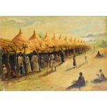 Provat (20th Century), African Village, oil on board, signed and dated '05 lower right, 42 x 60cm,