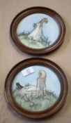 Jenny Press (20th century)"Fairies"two circular watercolours, both signed and dated 7915cm diam (2)