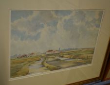 Clifford Russell (1919-2003)"Road to the Harbour Inn, Southwold"watercolour, signed and dated 53