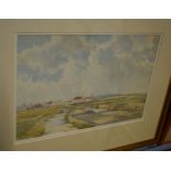 Clifford Russell (1919-2003)"Road to the Harbour Inn, Southwold"watercolour, signed and dated 53