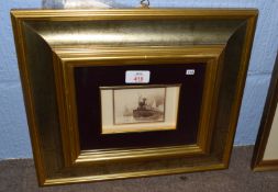 John Sell Cotman (1782-1842)Harbour scene with windmillssepia watercolour, signed lower left6 x 9cm