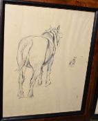 AR Cyril Walduck Edwards (1902-1982), Studies of Working Horses, group of 3 pencil drawings,