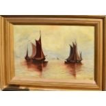 English School (19th/20th Century), Shipping Becalmed, oil on canvas, initialled ECH and dated 1906