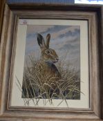 Mark Chester (contemporary)"Autumn hare"acrylic, signed lower right29 x 20cm