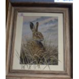 Mark Chester (contemporary)"Autumn hare"acrylic, signed lower right29 x 20cm